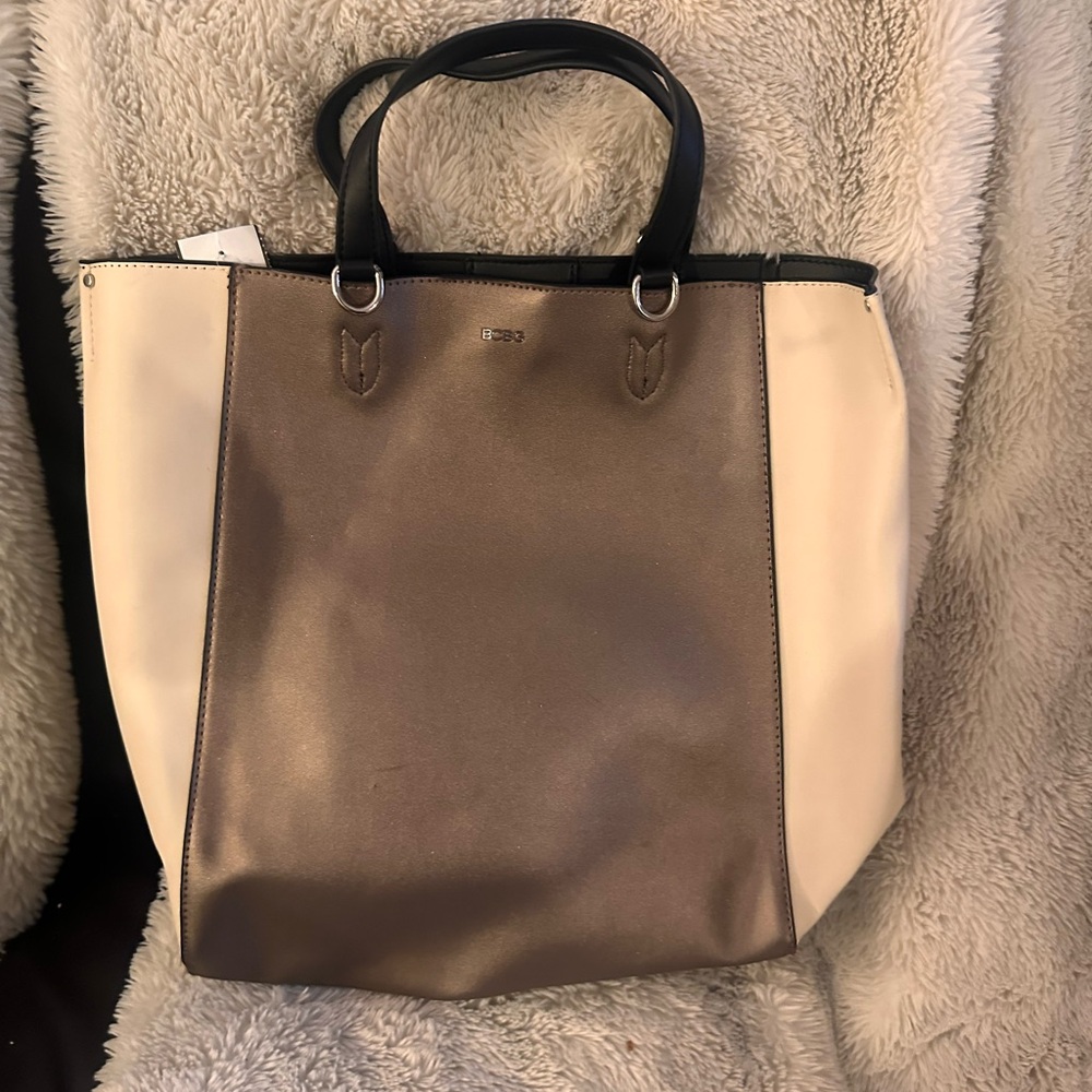 BCBG Black and Tan Tote Bag